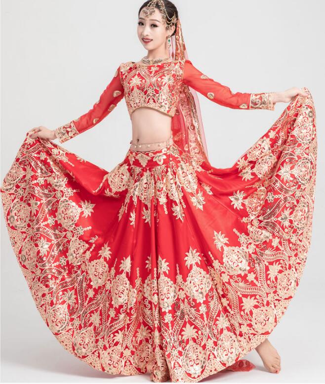 Salwar Kameez Set - الترتر التطريز الهندي ساري الفاخرة النساء