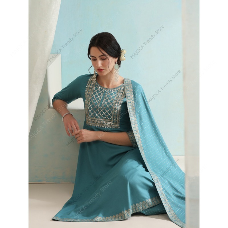 طقم نسائي هندي من 3 قطع باللون - مراجعة Salwar Kameez Set وسعره