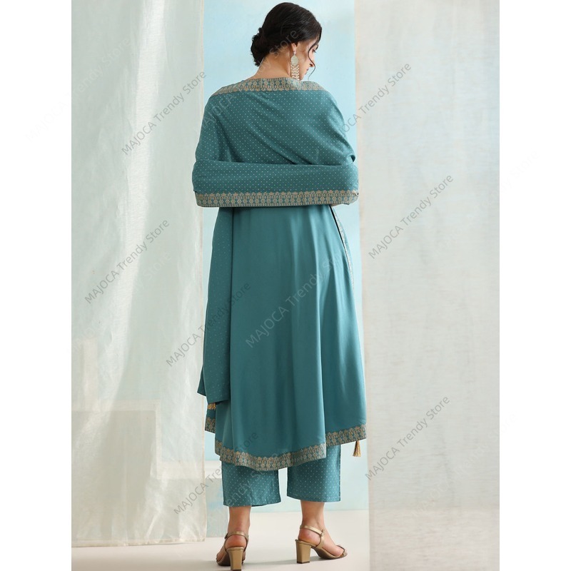 طقم نسائي هندي من 3 قطع باللون - مراجعة Salwar Kameez Set وسعره