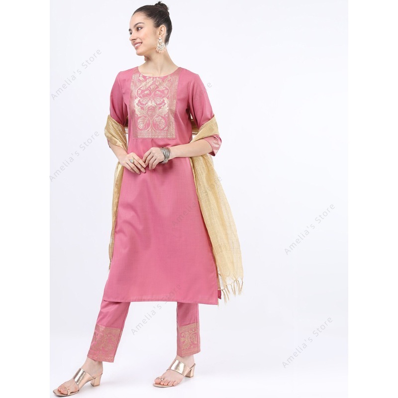 طقم كورتا وردي نسائي هندي/باكس - مراجعة Salwar Kameez Set وسعره